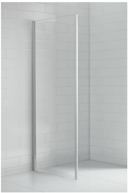 dušas siena OBB, 900 mm, h=1850, briliants/caurspīdīgs stikls